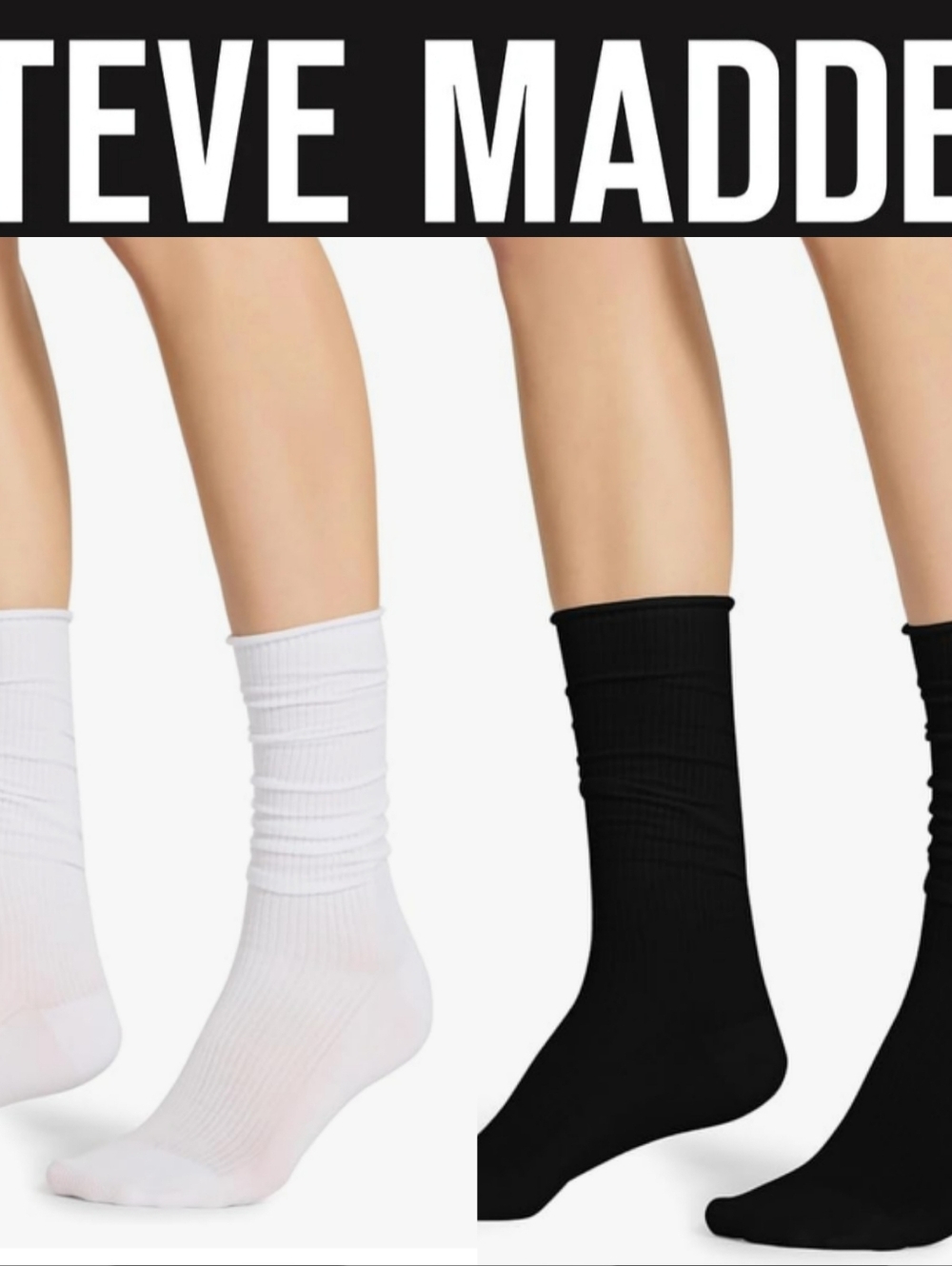 Steve Madden 2-PR Ribbed Slouch Socks